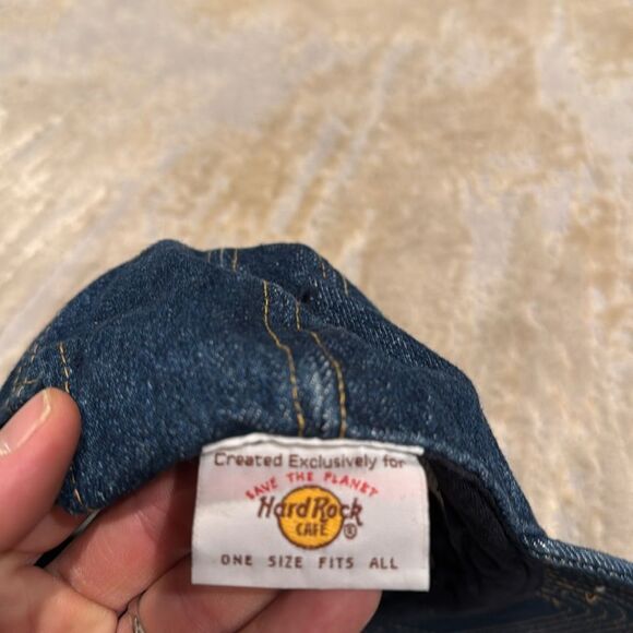 Vintage Hard Rock Cafe MAUI Save the Planet Denim Snapback Hat in GUC rare - Picture 5 of 6
